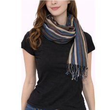 Šála rayon pruhy modrá