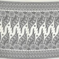 Sarong - Pareo BUN, zahrada, ivory, černý vzor, II. jakost