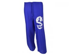 Kalhoty Nippon dlouhé, bavlna, tmavě modré, drak II