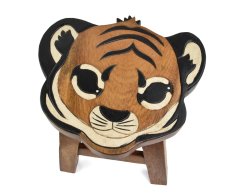 Stolička dřevěná dekor tygr
