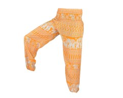 Kalhoty Joga WASTE, oranžové, ornamenty