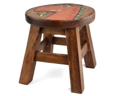 Stolička dřevěná dekor dino - II. jakost