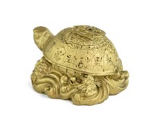 Soška pozlacená 5 cm, želva štěstí