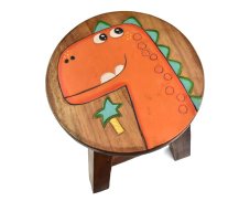 Stolička dřevěná dekor dino - II. jakost