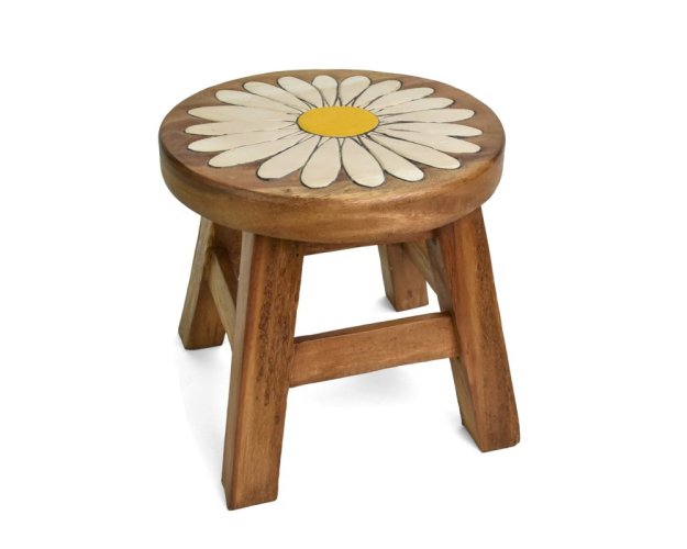 Stolička dřevěná dekor sedmikráska