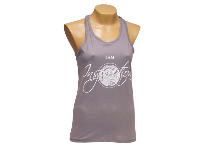 Dámské tílko I AM INSPIRATION, bavlna, šedé - Velikost: L Dámské tílko I AM INSPIRATION, bavlna, šedé - Velikost: L