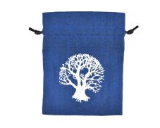 Dárkový stahovací pytlíček Strom života - modrý - 11 x 14 cm