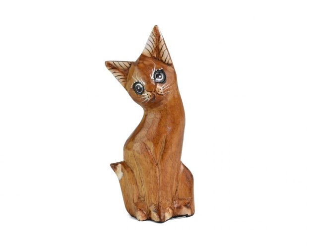 Dřevěné malované koťátko 15 cm