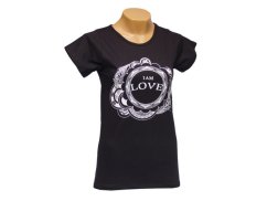 Dámské triko I AM LOVE, bavlna, černá, L