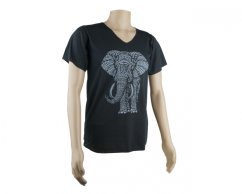 Pánské triko NIDHI s potiskem, slon, černé