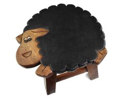 Stolička dřevěná dekor černá ovečka