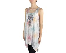 Dámský dlouhý top YOGESA II, krémový, lapač snů