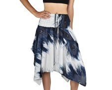 Sukně krátká TUNDE, šedo - bílá, paví pera