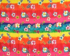 Sarong - Pareo REN, duha s květy, růžová