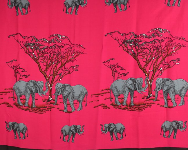 Sarong - Pareo REN, sloni, růžová