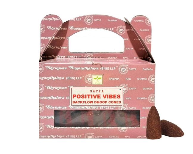Vonné jehlánky "tekoucí dým" Satya Positive Vibes 24 ks