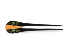 Jehlice do vlasů double gold Květy 02 - zelené