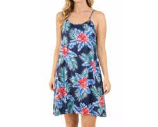 Multifunkční top Sakda, květy s listy, černomodrá