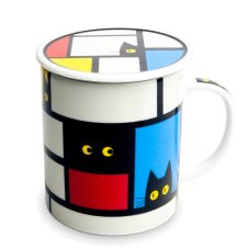 Porcelánový hrnek Jewel se sítkem kočky obdelníky