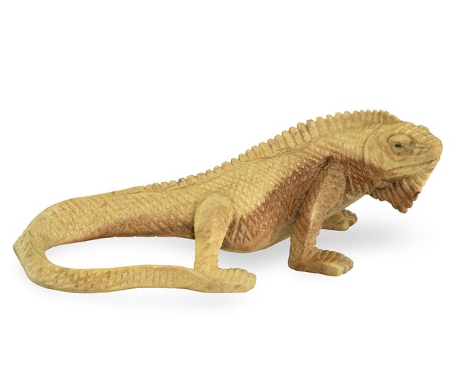 Dřevěná soška Leguán 8 cm - var. C - II. jakost