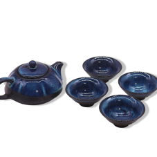 Keramická čajová souprava - Modrá