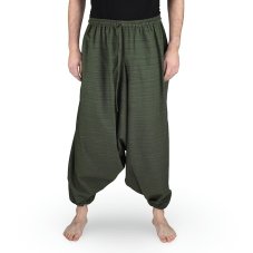 Harémové kalhoty aladin LIN, tmavě zelená, II. jakost
