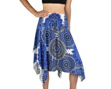 Sukně krátká TUNDE, bílo - modrá mandala, var. A