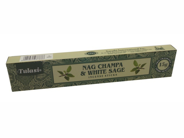 Indické vonné tyčinky Tulasi Nag Champa & White Sage 15 ks