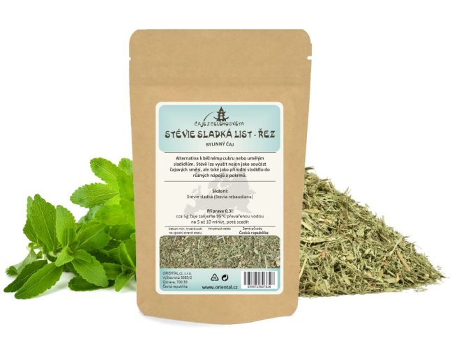 Bylinný čaj Stévie sladká list - řez (Stevia rebaudiana) - Gramáž čaje: 200 g