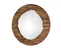 Zrcadlo s dřevěným rámem Round Deck 79 cm