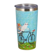 Velký termohrnek KOČKA NA KOLE 600 ml