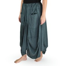 Sukně dlouhá YANI s kapsami, jednobarevná, tmavě zelená