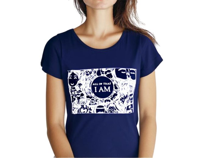 Dámské triko I AM ALL OF THAT, bavlna, tmavě modrá - Velikost: M