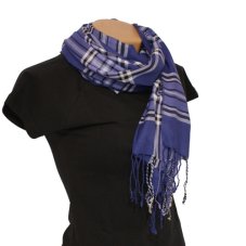 Šála rayon kostky modrofialová