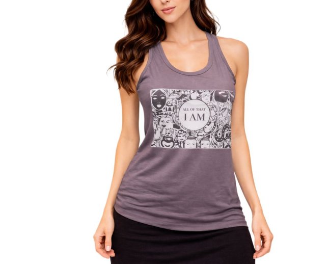 Dámské tílko I AM ALL OF THAT, bavlna, šedé - Velikost: M