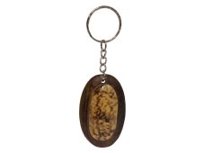 Klíčenka dřevo, amulet s mušlí