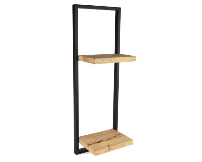 Dřevěná nástěnná police s kovovým rámem Mileson 70 x 25 cm