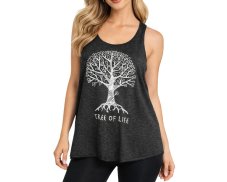 Dámské tílko YOGEE, tmavě šedé, strom života