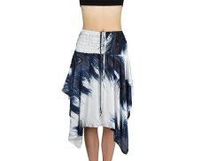 Sukně krátká TUNDE, šedo - bílá, paví pera