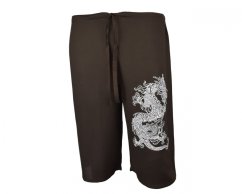 Kalhoty Nippon krátké, bavlna, hnědé, drak III