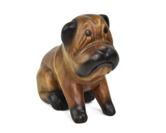 Dřevěná soška Bulldog 17 cm