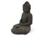 Betonová socha Buddha, meditace, čajová svíčka, černá 30 cm