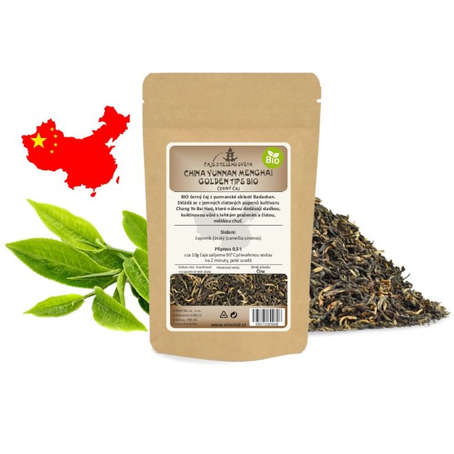 Černý čaj China Yunnan Menghai Golden Tips BIO - Dian Hong Jin Hao - 50 g