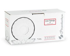 Skleněný podšálek 10 cm zdobený - karton 6 ks