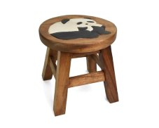 Stolička dřevěná dekor panda - II. jakost