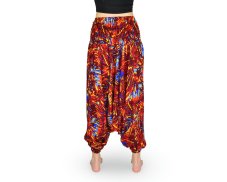 Harémové kalhoty aladin NATSU, džungle, červená