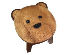 Stolička dřevěná dekor medvědí kluk