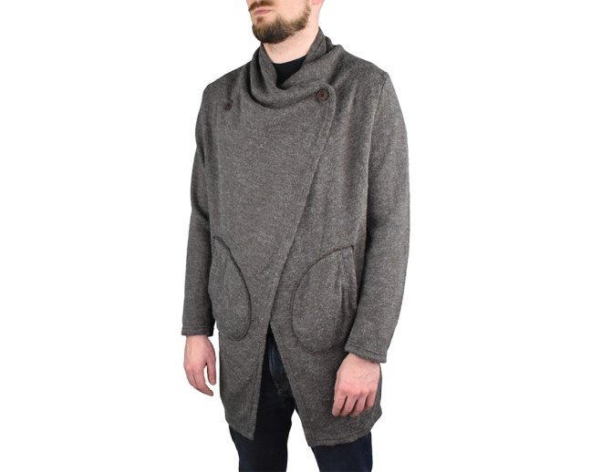 Kardigan ATID, s kapsami, hnědý