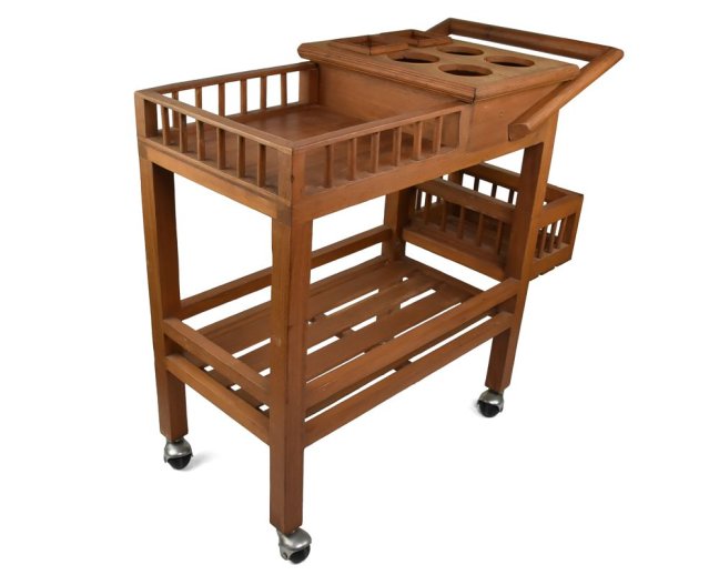 Dřevěný jídelní vozík Rubeus světlý - II. jakost