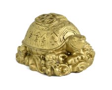 Soška pozlacená 5 cm, želva štěstí